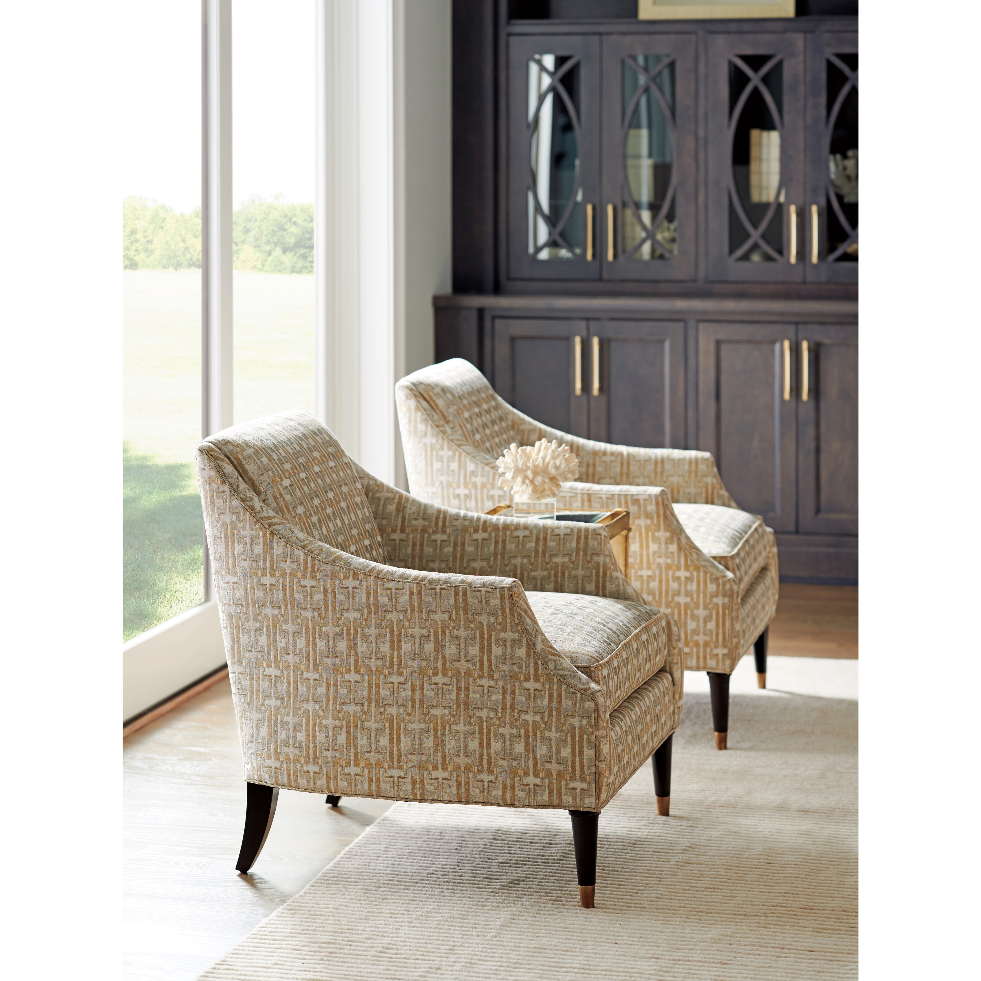 Lexington Carlyle Kerney Chair with Satin Gold Ferrules Johnny